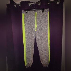 Perfect Jogger Women's Gray Joggers with Neon Green Stripes